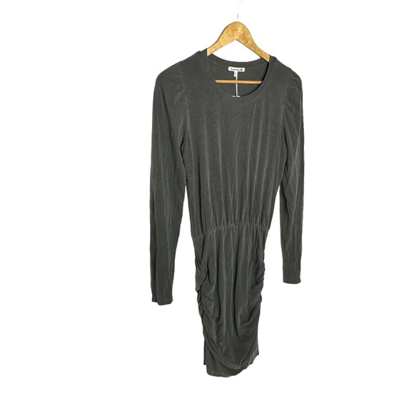 NWT Sundry for Anthropologie Shirred Puff Sleeve Dress in Carbon size m - Picture 14 of 16